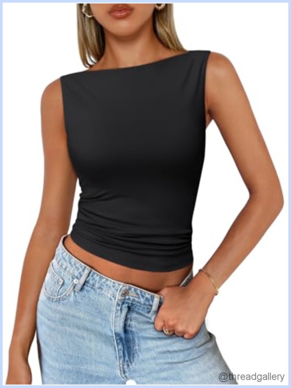 Women's Boat Neck Sleeveless Nylon Spandex Tank Top Going Out Summer Basic